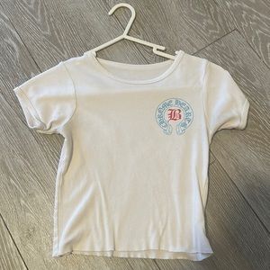 Chrome hearts x Bella hadid cropped tshirt